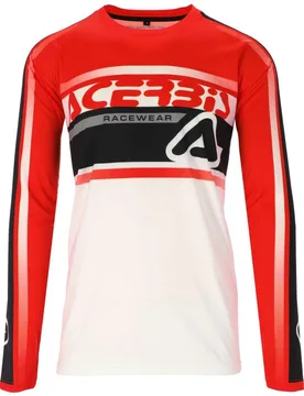 Maglia MotoCross Enduro MX LINEAR LUGO Bianco Rosso taglia 3XL - Acerbis - FashionsVida