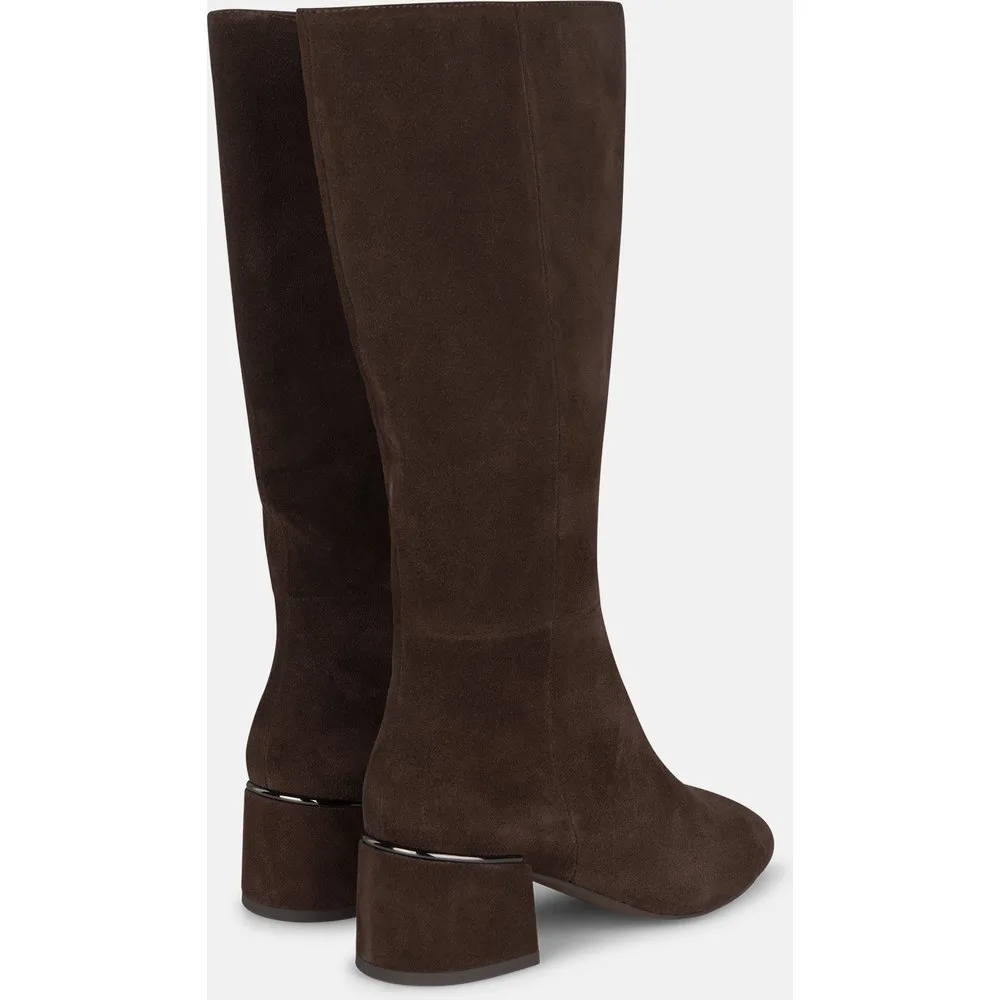 Botas básicas de mujer en ante con caña alta y cierre de cremallera - Alma en Pena - FashionsVida