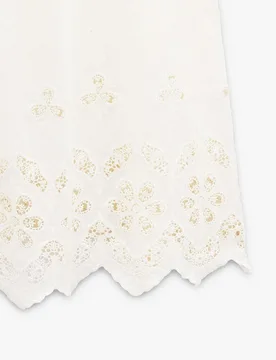 Vestido largo 100% algodón de tirantes con bordados - Parfois - FashionsVida