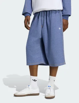 SHORT TREFOIL ESSENTIALS MELANGE 14 INCH FRENCH TERRY M Crew Blue Mel - Adidas - FashionsVida
