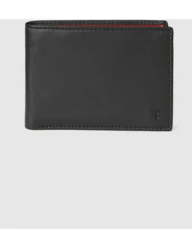 Cartera monedero de hombre tipo americano en piel bicolor negra y azul - Miguel Bellido - FashionsVida