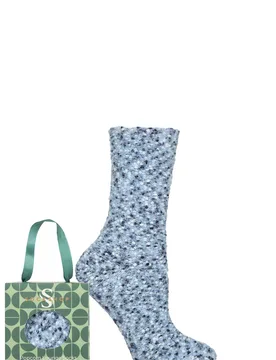 Women's 1 Pair Popcorn Cosy Gift Boxed Lounge Socks Frosty Blue 4-8 - Blue - Size: Small - SockShop - FashionsVida