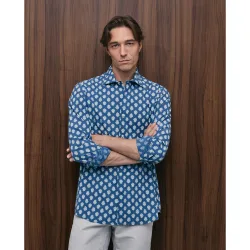 Camisa sport algodon ml hombre