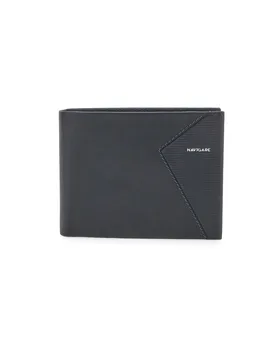 Portafoglio Slim Nero In vera pelle PF828 - Navigare - FashionsVida
