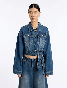 Knotted Denim Jacket Dark Shade Größe S female - Lee - FashionsVida