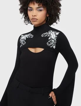 Gothic Bolero - Beneath The Eclipse - Petal & Pine Bolero - L bis 3XL - für Damen - Größe L - schwarz - Frauen - female - Killstar - FashionsVida