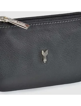 Llavero de piel en marrón con cremallera - Yanko - FashionsVida