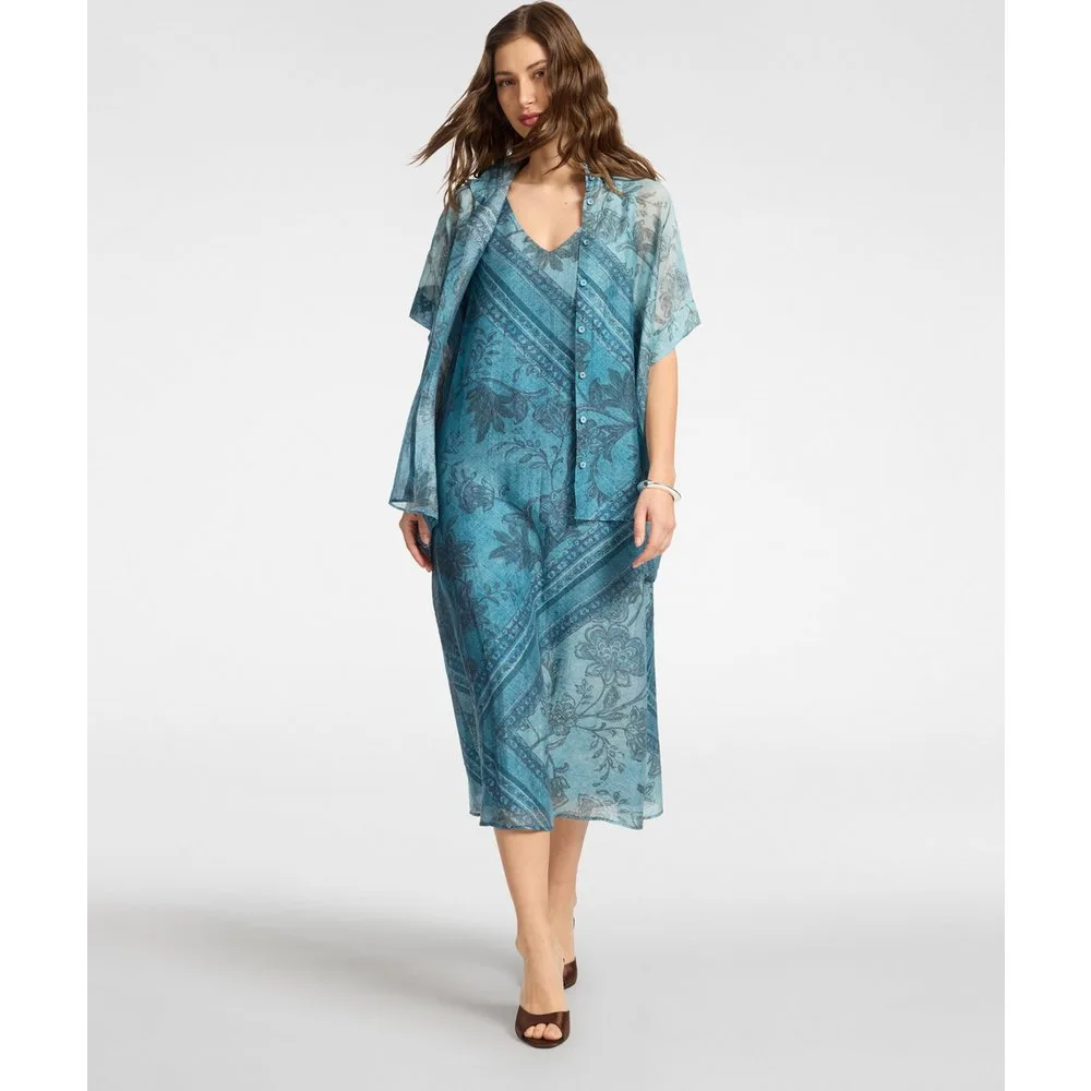 Vestido estampado en lyocell línea suave - Elena Miró - FashionsVida