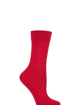 Women's 1 Pair Sensitive London Left And Right Comfort Cuff Cotton Socks Scarlet 5.5-8 - Red - Size: Small - Falke - FashionsVida