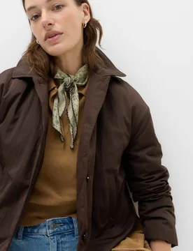 Padded Collared Short Jacket Bitter Chocolate female - M&S - FashionsVida