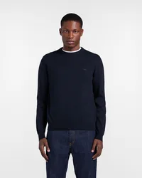 Harmont&blaine pullover girocollo in cotone uomo blu navy
