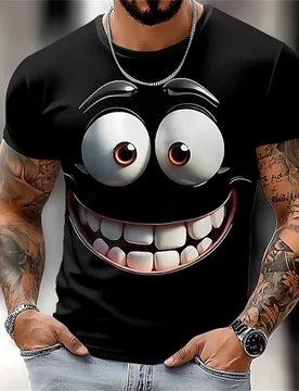 Summer 3D Printed Funny Face T-shirt Men Fashion Short Sleeve Streetwear Hip Hop Casual Loose O-neck Graphic Tees Tops - Aliexpress - FashionsVida