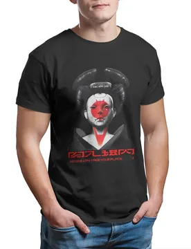 Japanese Cyborg Geisha Cyberpunk T-Shirts for Men Ghost in the Shell anime movie 100% Cotton Tee Shirt T Shirt Gift Idea Tops - Aliexpress - FashionsVida