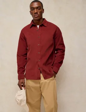 Griffin Pure Cotton Corduroy Shirt Dark Red male - White stuff - FashionsVida