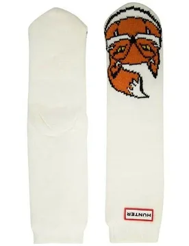 Kids Unisex Original Fox White Socks - Off-White - Size Large - Hunter - FashionsVida