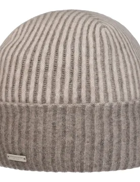 Levia Cashmere Beanie Hat by - beige-grey - Female - Size: One Size - Seeberger - FashionsVida