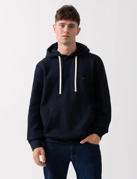 Essential Fleece Mens Hoodie - Navy - Size Small - Tommy hilfiger - FashionsVida