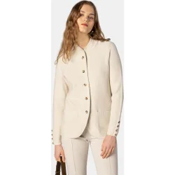 Chaqueta de mujer de punto arroz con bolsillos