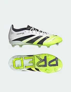 Scarpe da calcio Predator Elite per Terreni Compatti Bambini 38 2/3 Cloud White / Core Black / Lucid Lemon - Adidas - FashionsVida