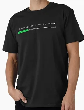Sudo apt-get install muscles Linux Operating System Graphic T‑Shirt Casual Short Sleeve Tees Geek IT Developer Fan Gift Tops - Aliexpress - FashionsVida