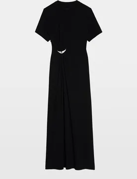 Zadig & Voltaire - Vestido largo plisado con raja y manga corta - Zadig & Voltaire - FashionsVida