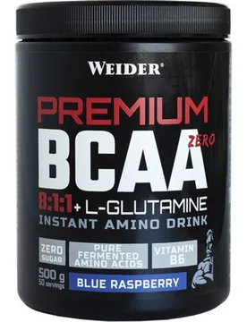Premium BCAA 8:1:1+L-Glutamina Vegan 500g Blue Raspberry - Weider - FashionsVida