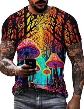 Cartoon Pattern Men's 3D Printed Short Sleeve T-Shirt - Worker Crew Neck - Aliexpress - FashionsVida