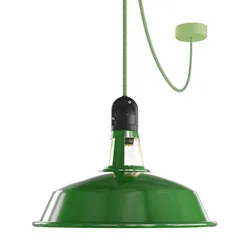 Cables Suspension Luminaire Eiva Elegant With Lampshade 5 M Green One Size