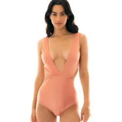 Bañador de mujer trikini liso con relleno