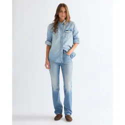 Vaqueros straight de mujer de corte recto y cintura regular