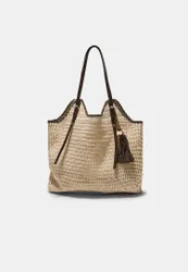 Gehäkelte Schultertasche Ecru OS