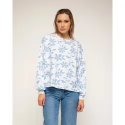 Camiseta de de mujer 100% algodón con estampado de flores