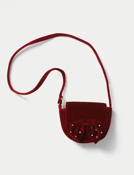 M&S Red Berry Bow Bag Red Female - M&S - FashionsVida