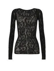 Langarmshirt INFINITE ROSE NET black schwarz L Damen