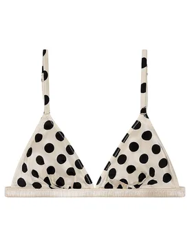 Reggiseno senza ferretto UMA a pois crema 80 C/D - Love stories - FashionsVida