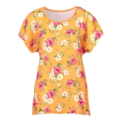 Blusenshirt „Blütenzauber“ orange XXL Damen