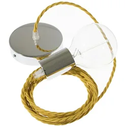 Cables Suspension Luminaire Tm25 50 Cm Mustard / Chrome Plated One Size