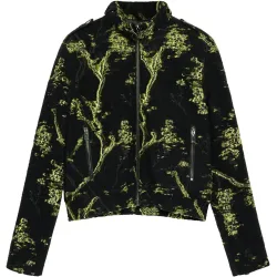 Cazadora de mujer estampada cuello mao