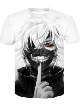 Japan Hit Tokyo Ghoul Male 3D Graphic Printed T-shirt Anime Jinmu Printed T-shirt Cartoon Loose T-shirt Hipster Street Top - Aliexpress - FashionsVida
