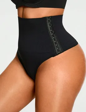 Tanga de cintura alta de unicolor con botones laterales - Shein - FashionsVida