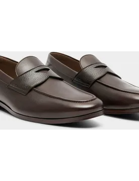 Mocasines de hombre de piel con antifaz ancho especial - Glent - FashionsVida