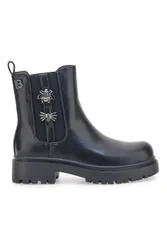 Beatles neri con elastico gioiello e suola carrarmato 9324 36