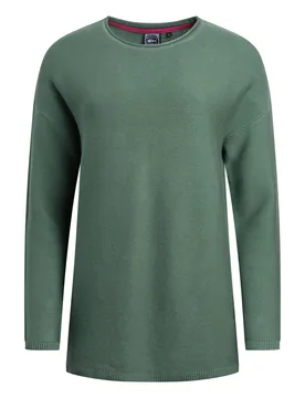 Weird Fish Dalla Knitted Crew Neck Jumper Size 16 - offers all-offers offers womens-offers sale all-sale sale womens women women all-womens women knit - Dark Jade - FashionsVida