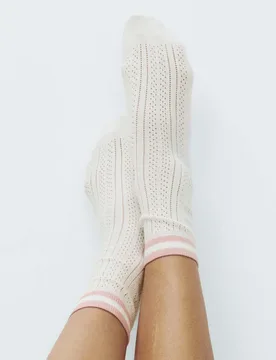 Pack Cotton Rich Sports Stripe Crew Socks Cream Mix female - M&S - FashionsVida
