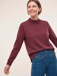 Sweatshirt mit Strick, normale Größen, Farbe Rot, 48, schöne Strickdetails bequem, da elastisch Damen
