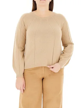 Maglione lavorato BEIGE L - N.O.W. NATION OF WOMEN by PERSONA - FashionsVida