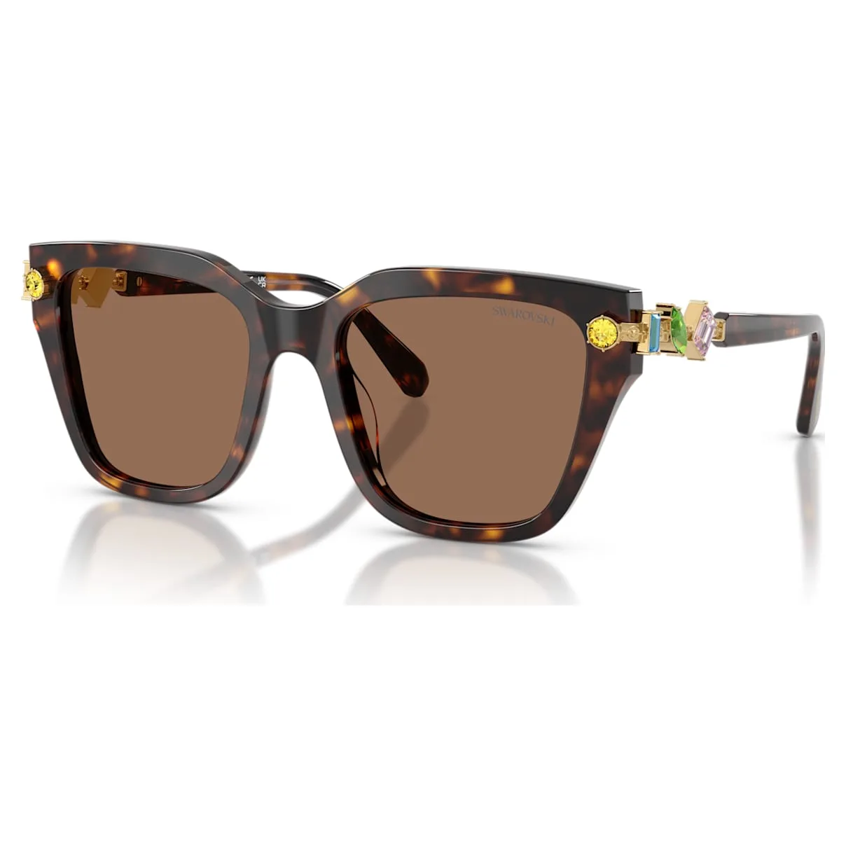 Occhiali da sole, Forma quadrata, Marroni OS - Swarovski - FashionsVida