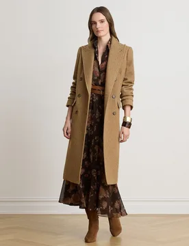 Abrigo de paño de mujer cruzado de lana - Lauren Ralph Lauren - FashionsVida