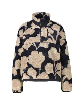Damen Fleecepullover Amiens Cropped Floral schwarz 44 W - Meru - FashionsVida