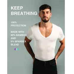 Stop The Embarrassing Problem Of Marks, And Excessive Sweating Armpit Sweatproof Barrier Undershirt T Shirt